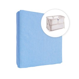 Jersey 100% Cotton Fitted Sheet for 95 x 65 cm Baby Travel Cot Mattress (Blue)