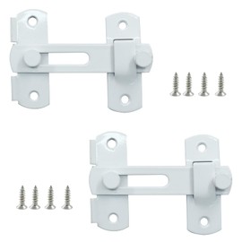 Dijedev 2 Packs Flip Latch Lock, 3.94"*2.77" Barn Door Latches, White Sliding Barn Door Lock Hardware Gate Latches, Bi-fold Door Lock, Stainless Steel Door Latches for Barn, Cabinet, Window, Closet