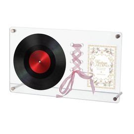 NICENEEDED Photocard and CD Holder Stand, 5.7x9.8 inch Acrylic Standing Display Clear Trading Cases Protectors, Transparent Photocard Display Frame for Kpop Sports Card (1 CD & 1 Card)