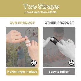 Wisesso Thumb Finger Splints, Trigger Thumb Brace for Broken/Straightening/Arthritis, Finger Protector for Thumb/Middle/Ring/Index/Pinky Finger, Beige, Short, 4pcs