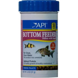 API BOTTOM FEEDER PELLETS WITH SQUID Fish Food 1.3-Ounce Container