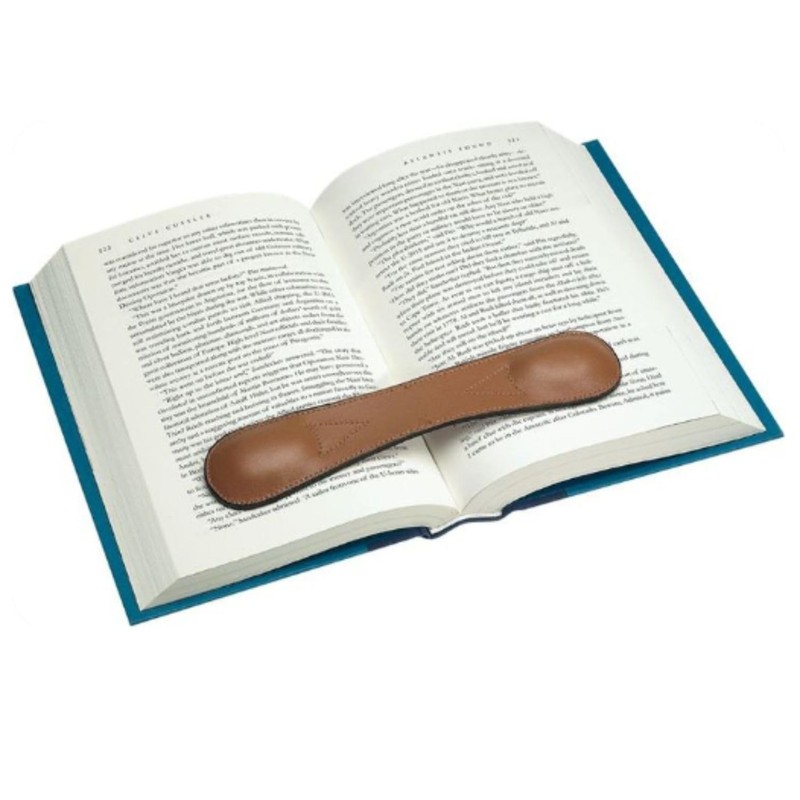 Genuine Leather 8.5" Weighted Bookmark for Hands-Free Reading, Book Holder
