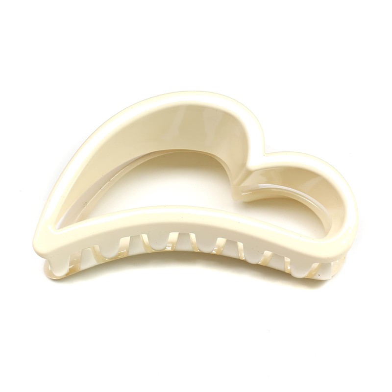Large Cream Plastic Hair Clip Beautiful Women's Hair Clip Love