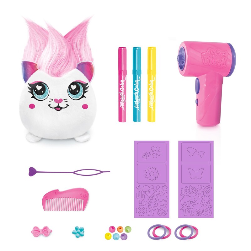 Airbrush Plush Hair'iffic Squish Pals | Decorate your own plush,