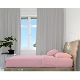 Hometex Microfibre Fitted Sheet - 4ft Double, Pink
