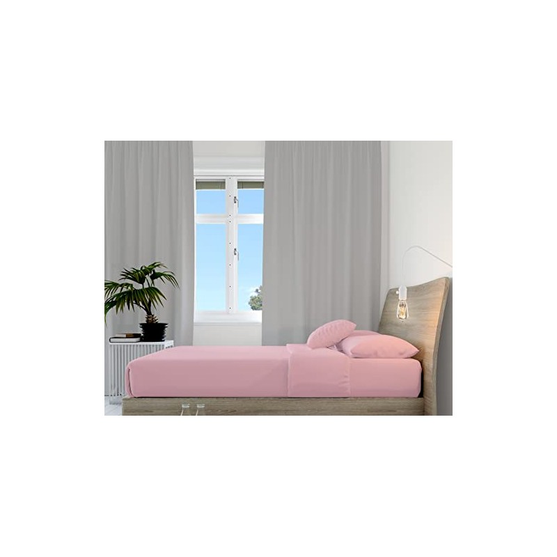 Hometex Microfibre Fitted Sheet - 4ft Double, Pink