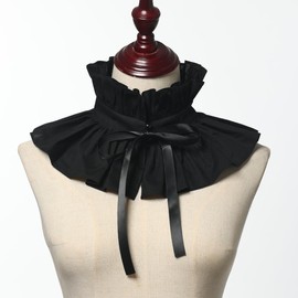 Women's Pleated Ruffle Collar Ruff Neck Shawl Detachable Victorian Elizabethan Costume
