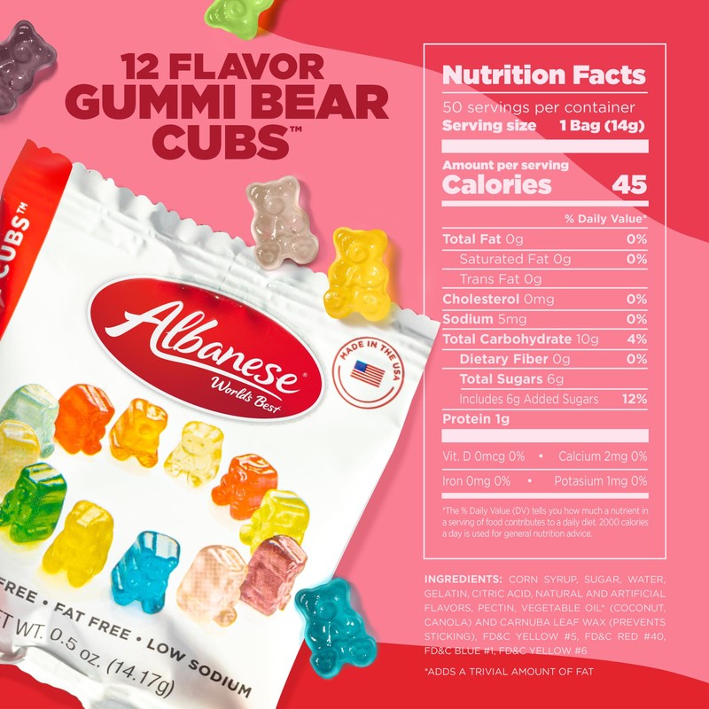 Albanese World's Best 12 Flavor Gummi Bear Cubs | 50