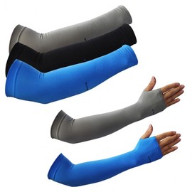 COOLFCA Summer UV Protection Seamless Cool Arm & Hand Cover Sleeves - 8 Colors (Individually Packaged) Option 01. Regular (White) 7ea
