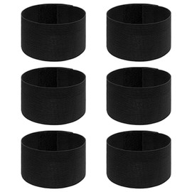 6 PCS Captain Armband Adjustable Leader Armband,Black Team Sport Armband Elastic Arm Band for Basketball Volleyball Team（ 30x5cm/11.8x1.96in ）