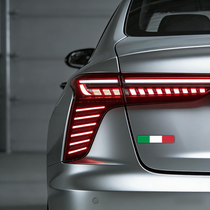 Xalvoria 4 Pack Italian Flag 3D Epoxy Car Stickers