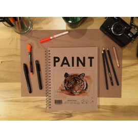 WATERCOLOR BOOK. Wire bound journal style sketchbook for pencil, ink, marker, charcoal and watercolor paints. (8.5" x 11")