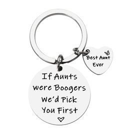 Kilener Aunt Gifts Keychain from Niece Nephew Funny Gifts for Aunt Auntie Gifts for Women Christmas Birthday Gifts for Aunt Aunty Keychains - If Aunts were Boogers We’d Pick You First