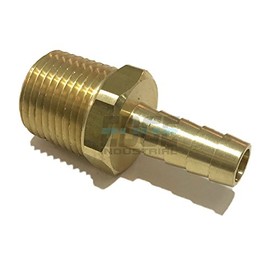 EDGE INDUSTRIAL 3/8" Hose ID to 1/2" Male BSP BSPT Straight Brass Fitting Fuel/AIR/Water/Oil/Gas/WOG (Qty 01)
