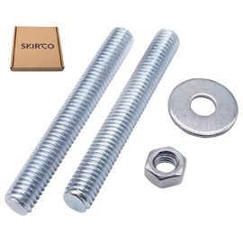 SKIR'CO (Pack of 4) Fully Threaded Steel Rods M8 x 120mm Threaded Rods with Hex Nuts and Washers Bolt Rod