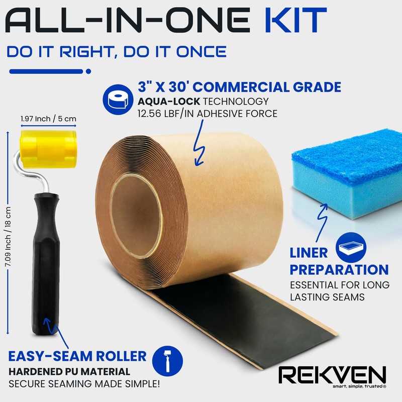 Pond Liner Seam Tape Kit - 30 Feet x 3