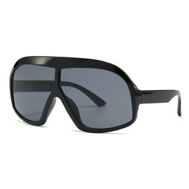 Fashion Oversized Square Women Sunglasses Vintage Punk Men Outdoor Eyewear Shades UV400 Orange Purple Sun Glasses (Black)