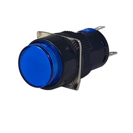 Tesi Switch NELLI II 16mm LED Push Button Guitar Kill Switch with Wires (Blue)