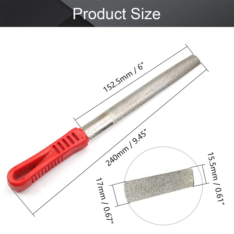 Utoolmart Diamond File 6 Inch Half Round File Diamond Coated