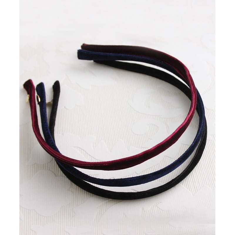 VINGTAINE HK-104 Thin Velvet Headband, Hair Accessory - blk