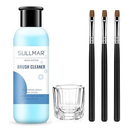 SULLMAR Nail Art Brush Cleaner & Restorer Cepillo de Uñas Limpiador Líquido Limpiador Rápido Gel Cepillos de Uñas Kit Con Copa de Cristal Cepillo de Uñas Conservador para Cualquier Herramienta de Uñas