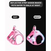 JUFOO XXS Pink Soft Mesh Dog Harness and Leash Set,No