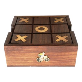 Gamekeepers Cottage gifts Cyclist Enamel Wooden Noughts & Crosses & Solitaire Game With FREE ENGRAVING 96