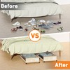 LESHZHEN Under Bed Storage with Wheels,4 Pack Under Bed Storage