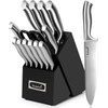 Kuisine Black 15-Piece High Carbon Stainless Steel Kitchen Knife Block