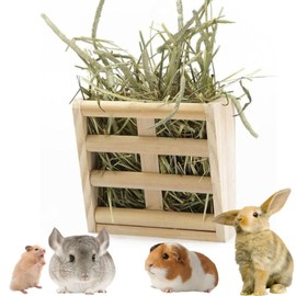 cobalt planet chinchilla hay rack rabbit food dispenser natural wood hamster rabbit cage accessories rabbit grass pot grass feeder rabbit grass container hay feeder feeder feeder pinewood unpainted