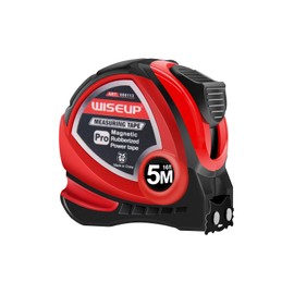 WISEUP Metric Tape Measure 16 ft with Fractions 1/16,Easy to Read,Magnetic Hook Measuring Tape with Belt Clip for Surveyors,Engineers,Household,Carpentry,Construction