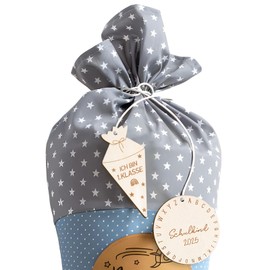 BOFUNX 2 Pieces School Cone Pendant Wooden Sugar Bag Wooden Pendant Name Tag Gift Tag School Cone Sugar Bag Decoration First Day of School Decoration