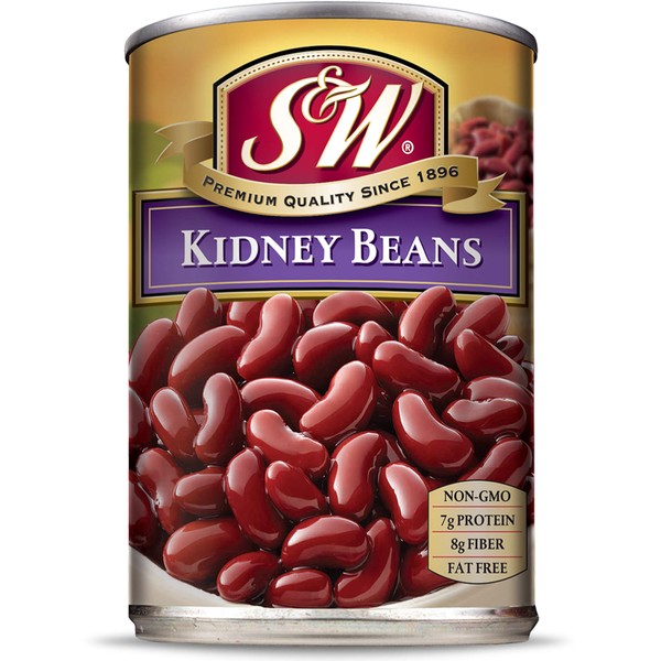 S & W Canned Kidney Beans (12 Pack), Vegan, Non-GMO, Natural Gluten-Free Bean, Sourced and Packaged in the USA, 15 Ounce Can