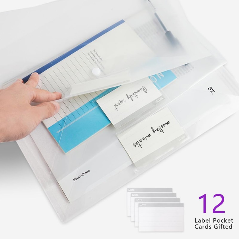 Vicloon Document Wallets A4, Pack of 12 Transparent Document Folder