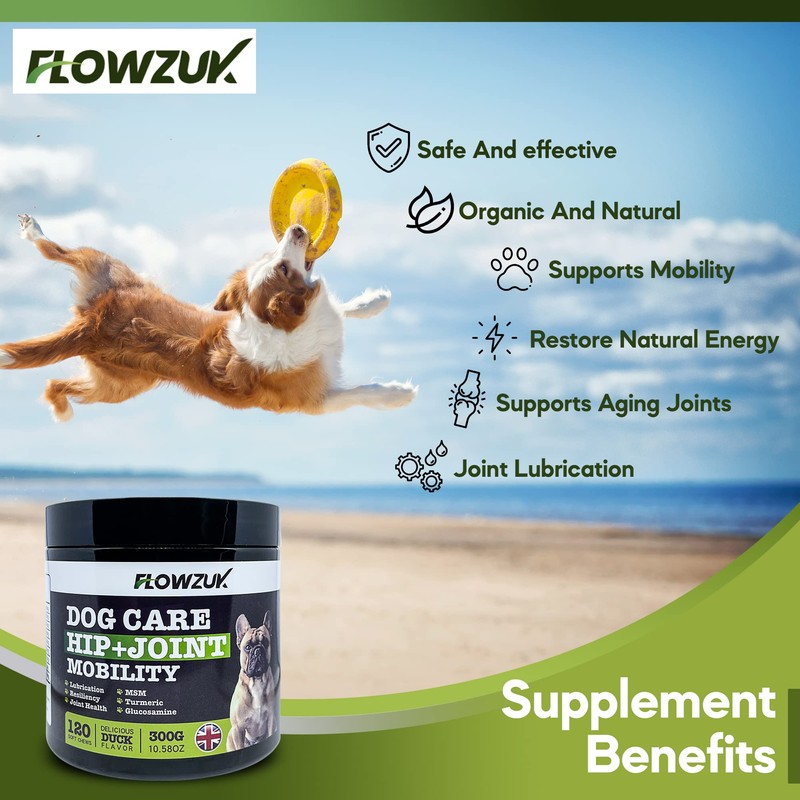 Flowzuk Dog Care Supplement - All-Natural Hip and Joint Supplements