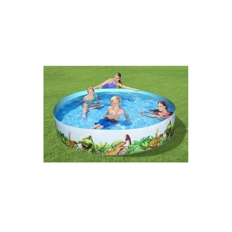 Alberca Circular Infantil De Dinosaurios Grande De 244 Cm