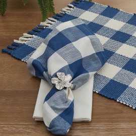 Park Designs Wicklow China Blue / Ivory Check Napkins ~~ Set of 2 ~~