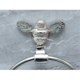 Brass bee Towel Ring - Solid brass bathroom towel rail holder - Wall mounted hand towel holder by Brass bee