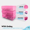 Enday Plastic Pencil Box Case Pink, Multipurpose Storage Organizer, Large
