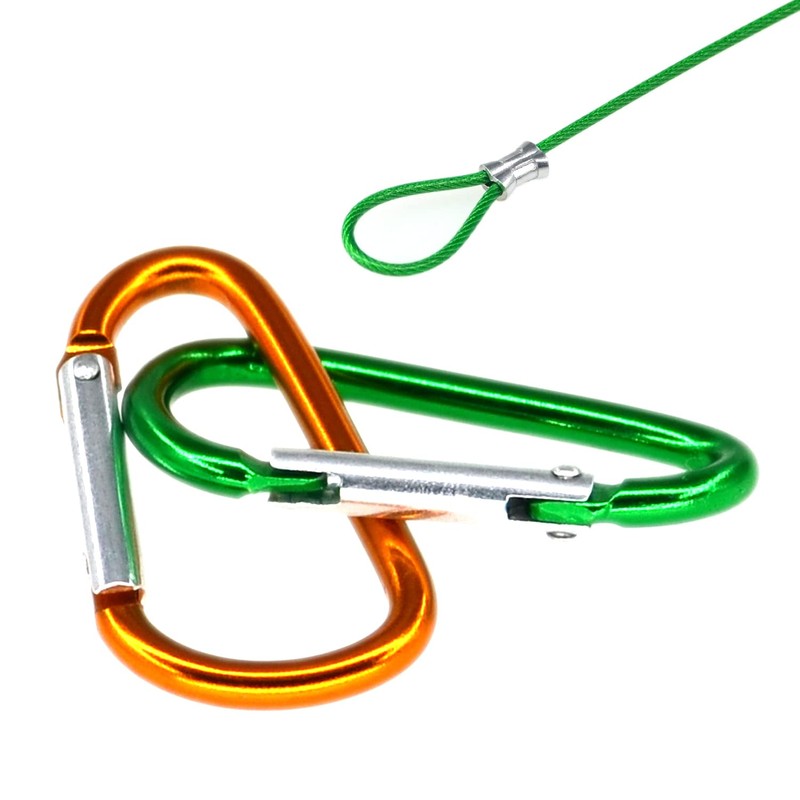 Pack of 8 Coloured Wire Rope Lock Cable with 10