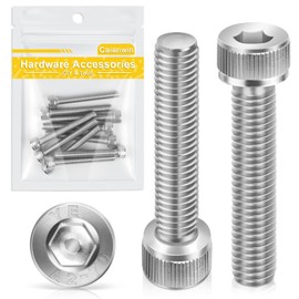 M5 x 40 mm Cylindrical Screws with Hexagon Socket, Pack of 10, Caianwin DIN 912 Stainless Steel (A2 V2A) Screws for Industrial Machinery, Motor Vehicles, Construction