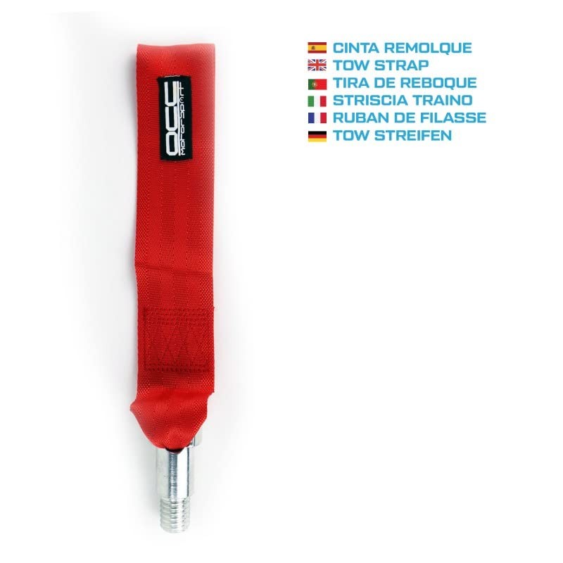 OCC MOTORSPORT RED TOW STRAP WITH SCREW