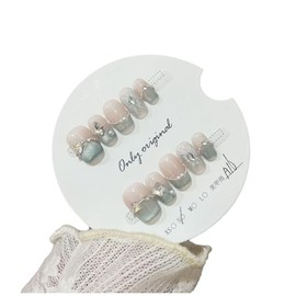 JCBCKJ 10Pcs Silver Flash Press on Nails long Almond Fake Nails with 3D Crystal Diamonds and Butterfly Designs Stick on Nails with Jelly Gel and Nail Art Tools for Women Spring Summer Acrylic Nails (6)