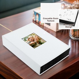 Ywlake Photo Album 10 x 15 300 cm Leather Fabric Album for Horizontal Photos White