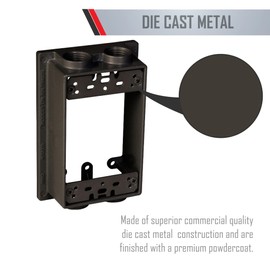 TayMac SE450Z Weatherproof Box Extension, 1-Gang, (4) 1/2-Inch Outlets, Bronze