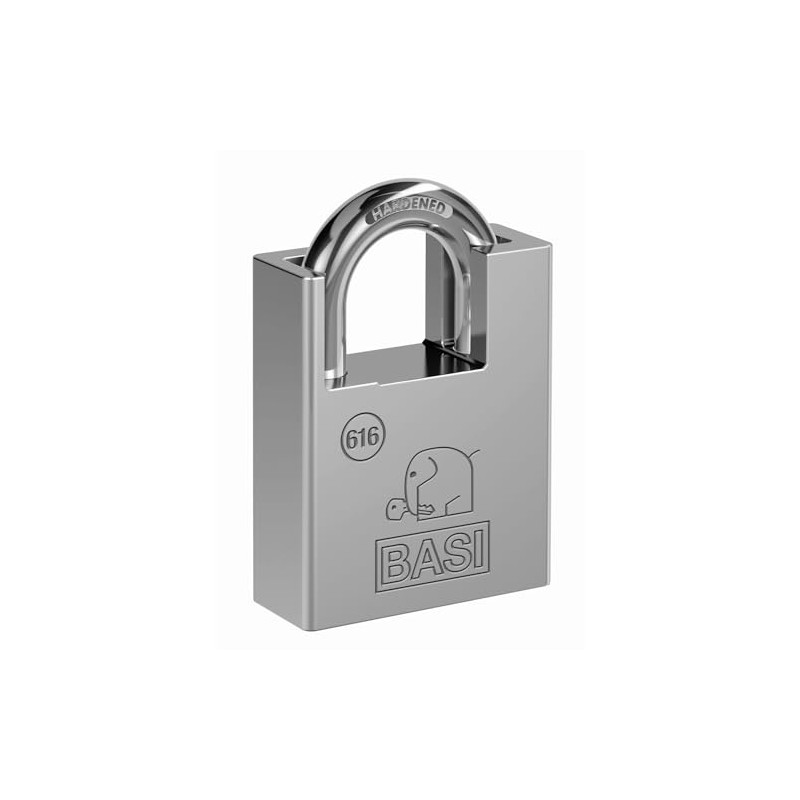 BASI Solid padlock, width 50 mm, safety lock with coated
