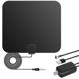 Amplified HD Digital TV Antenna Long 250+ Miles Range - Support 1080p for VIZIO Tv Model D48F-F0 - Indoor Smart Switch Amplifier Signal Booster - Extra Long HDTV Cable/AC Adapter