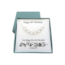 60th Birthday Gift for Women | Six Rings Necklace | 60th Birthday