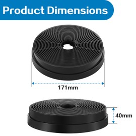 SNDOAS Activated Carbon Filter Cooker Hood (Pack of 2), Carbon Filter for Cooker Hoods YYWHG6 YY-RHFJG90ATBKE, High-Quality Replacement Filter for Extractor Hood, Diameter 171 mm