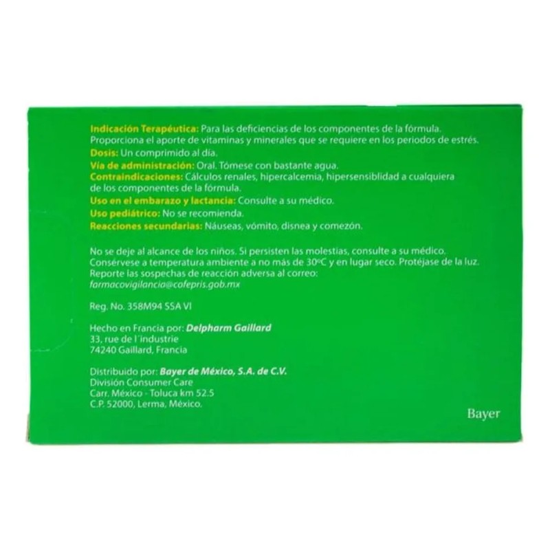 Berocca vitaminas calcio y magnesio caja con 30 comprimidos sin